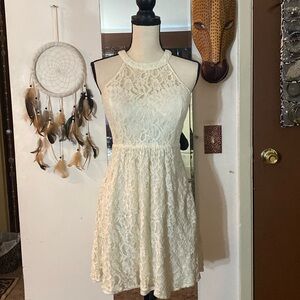 Francesca’s ivory lace dress